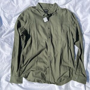 Club Monaco Long Sleeve Flannel Button Down - Slim Large